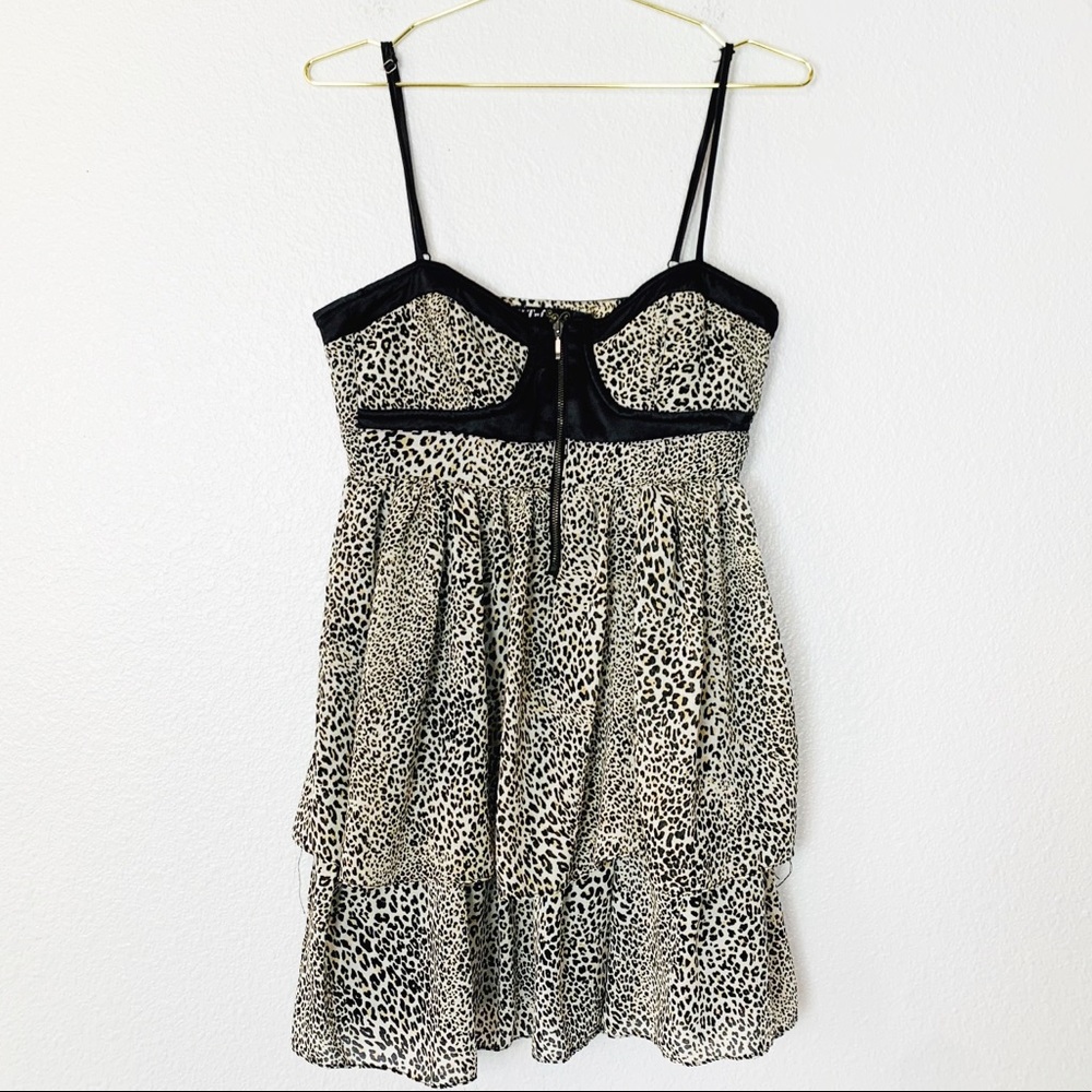 TRF | Cheetah Mini Spaghetti Strap Tiered Dress